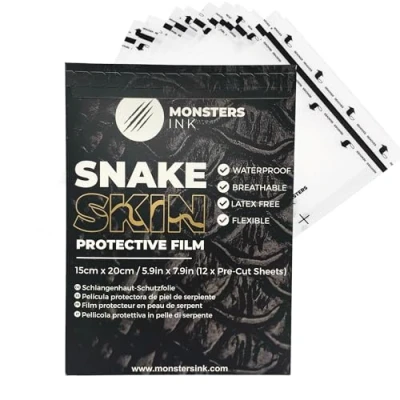 Image de Pansement tatouage Waterproof, Film protection tatouage, bandage autoadhésif, second skin pansement, cache piscine, encre (15cm x 20cm (12 Sheets))