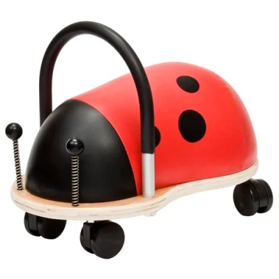 Image de Trotteur Wheely Bug Coccinelle multi directionnel, petit modèle 1 à 3 ans, corps en bois sur roues, très résistant, excellente qualité, des heures d&#039;amusement garanties !