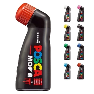 Image de POSCA Uni Mitsubishi Pencil Marqueur MOP&#039;R Pointe Ronde XXL 3 19 mm Forme Ergonomique, Corps Semi Rigide Peinture À Base d&#039;Eau Tout Support Rouge