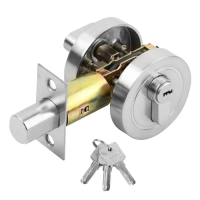 Image de Azonelife Serrure Porte Interieure Rond avec Clés, Pêne Dormant à Cylindre Unique, de Invisible pour Interieure, Exterieure, Chambre Coucher