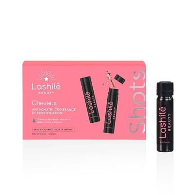 Image de Lashilé beauty Shot cheveux Anti chute, croissance, et fortification Nutricosmétique à boire Cure 14 Jours Prêle, de venus, ortie, sélenium
