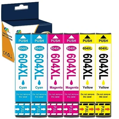 Image de OGOUGUAN 604XL Cartouche Compatible pour Epson 604 Expression Home XP 2200 2205 3200 3205 4200 Workforce WF 2910 2930 2935 2950 (2x Cyan, 2x Magenta, Jaune)