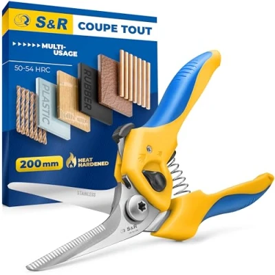 Image de S&amp;R Coupe Tout Cisaille Multifonction Multi usage 20cm avec Lame Courbée 50mm