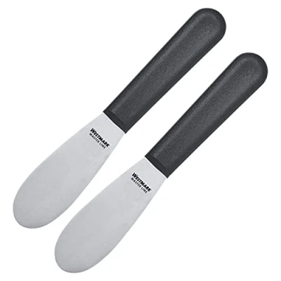 Image de Westmark 2 Couteaux à Beurre Professionnels, dimensions de la Lame : 3,3 x 8,5 cm, longueur 18,5 Acier inoxydable/plastique, Master Line, Noir/Argenté, 135722E3