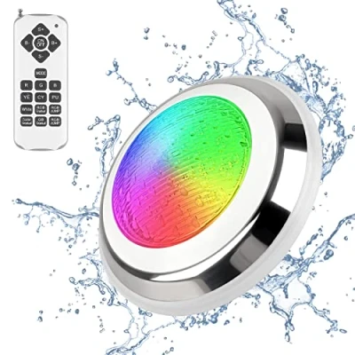 Image de KOLLNIUN Eclairage mural de piscine RGB LED 35W Projecteur subaquatique Puces avec télécommande IP68 étanche 140 angle rayonnement montage