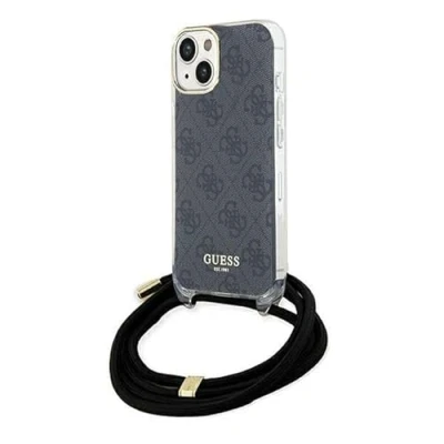 Image de Étui Guess pour iPhone 15 6.1 noir étui rigide Crossbody Cord 4G Print Neuf