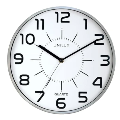 Image de Unilux Pop Horloge Murale Système Quartz Silencieuse Diamètre 28 cm Gris métal