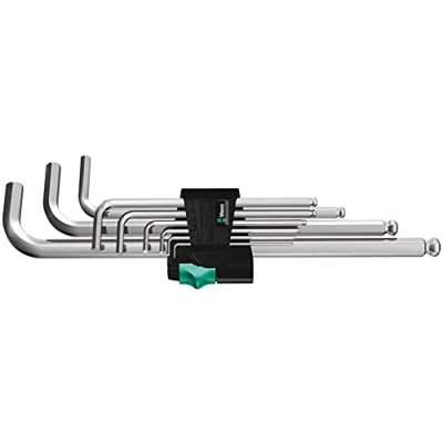 Image de Wera 950 PKL/9 SM N 05022087001 Jeu de clés mâles coudées système métrique chromées 9 pièces