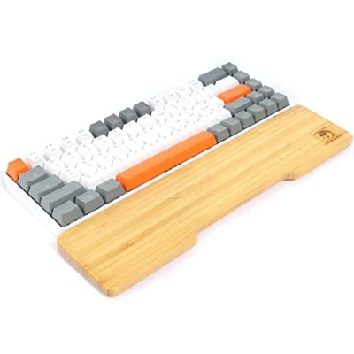 Image de MAMBASNAKE Repose poignet en Bambou pour Clavier 68 Touches 65%,Bambou de Qualité A,Ergonomique,Sensation Bois Massif,Pieds Caoutchouc Antidérapants,Soulagement la Douleur,Saisie/Jeu Facile