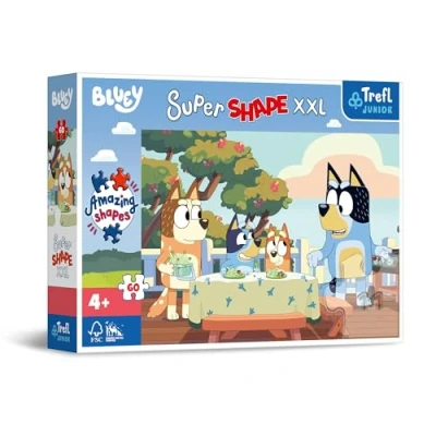 Image de Trefl JuniorBlueyet Les AmisPuzzles 60 XXL Super ShapeForme Originale de Puzzles, Puzzles Colorés avec Personnages Bande Dessinée, Loisir pour Enfants à partir 4 Ans