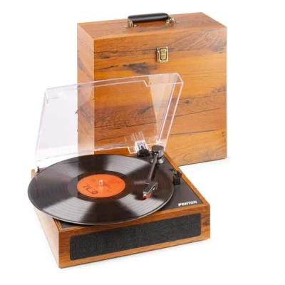 Image de Fenton RP170L Platine Vinyle Bluetooth avec Valise de Rangement Bois Clair, Haut Parleurs Intégrés, Sortie Ligne et Casque, Une Idéale pour Décorer Écouter Vos Vinyles