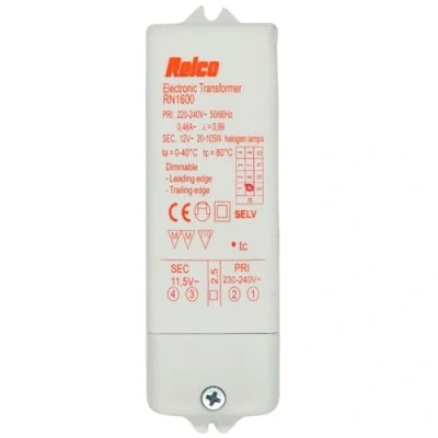 Image de Relco Transformateur électronique RN1600 FOX105PFS THR 230 V vers 12 halogène combiné 20 105 W LED 10 55 110 x 37 27 mm Intensité variable