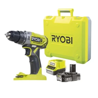Image de Perceuse visseuse à percussion sans fil RYOBI 2 vitesses 18V ONE+ 40Nm + batterie 2,0 Ah et 1 chargeur rapide 2,0A R18PD2 120B