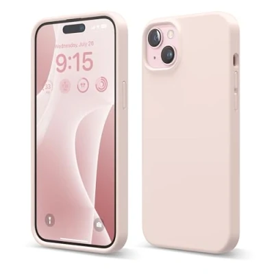 Image de elago Coque Silicone Liquide Compatible avec iPhone 15 Plus, Qualité Supérieure, Protection Intégrale [Structure Antichoc 4 Couches], Doublure Microfibre Douce Anti Rayures (Joli Rose)