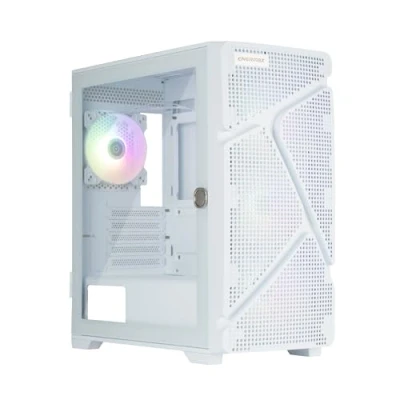 Image de Enermax MarbleShell Mesh MS21 ARGB Mini boîtier PC de Jeu, 4 Ventilateurs PWM 12 cm, 2 Ports USB 3.0 et 3.2 Type C, Blanc Neige, ECA WW