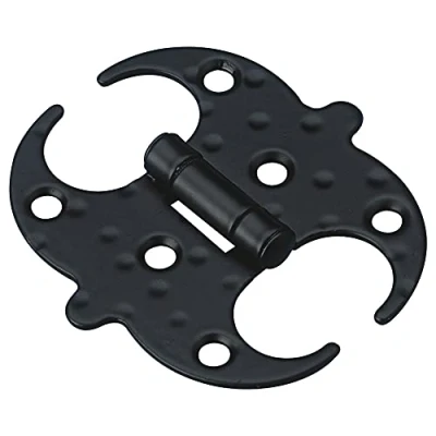 Image de Amig Charnière type papillon pour portes coulissantes d&#039;entrée et de passage d&#039;armoires Mod.553 En acier finition noire Style forgé 125 x 120 2 mm
