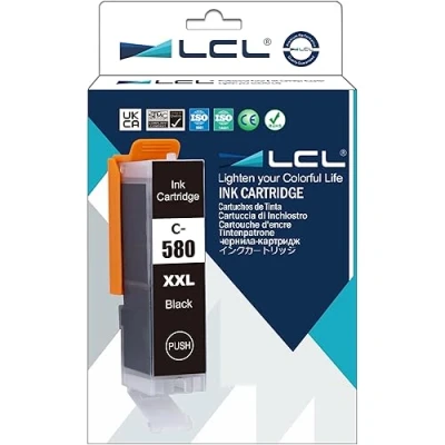 Image de LCL Cartouche d&#039;encre Compatible PGI 580 580PGBK XL PGBK XXL 1970C001 27ml (1 PGBK) Remplacement pour Canon Pixma TR7550 TR8550 TS6150 TS6151 TS6250 TS8150 TS8151 TS8152