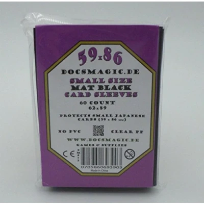 Image de docsmagic.de 60 Mat Black Card Sleeves Small Size 62 x 89 YGO