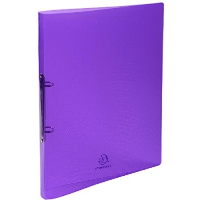 Image de Exacompta Réf. 54186E 1 Classeur semi rigide en PP Crystal 2 anneaux ronds diamètre 15 mm Dos 20 Dimensions extérieures : 32 x 25 cm Format à classer A4 Coloris violet