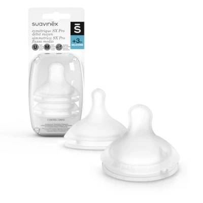 Image de Tétine anatomique en silicone Suavinex SX Pro débit moyen pour bébé de 6 mois et plus Lot 2