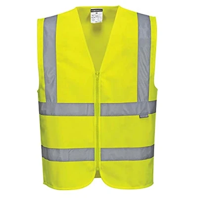 Image de Portwest C375YERL Gilet à fermeture éclair haute visibilité, L, jaune