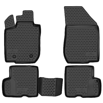 Image de WALSER XTR 75202 Ensemble de tapis sol Caoutchouc avant et arrière noir Sur mesure