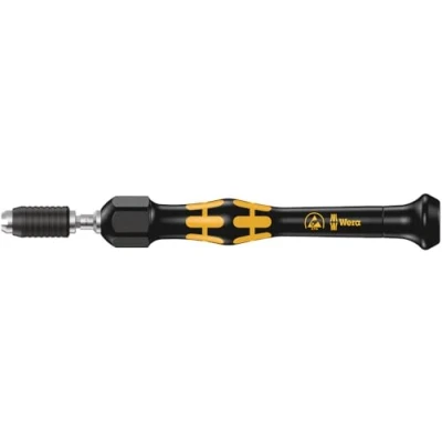Image de Wera 05074802001 1430 Kraftform Micro ESD, Tournevis dynamométrique avec mandrin à serrage rapide, 0,02 0,06 Nm, Noir/jaune