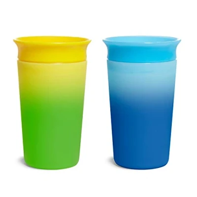 Image de Munchkin Tasse d’Apprentissage Miracle 360, qui Change de Couleur pour Bébé et Nourrisson, Antifuites sans BPA, Compatible Lave Vaisselle, Verre 12 mois plus Lot 2, 266 ml