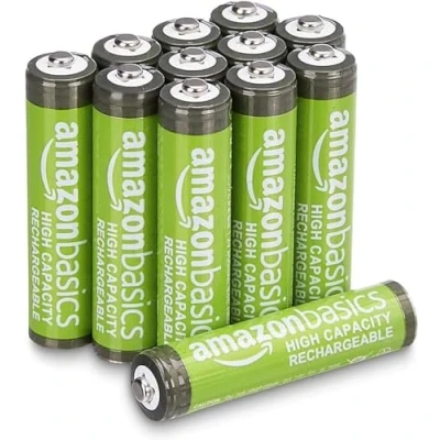 Image de Amazon Basics Piles Rechargeables AAA Haute capacité, 850 mAh, pré chargées Lot de 12