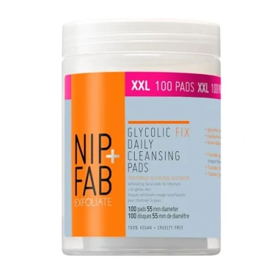 Image de Nip+Fab Glycolic Fix Coussinets Nettoyants Quotidiens Pour Le Visage À L&#039;Acide Hyaluronique L&#039;Hamamélis Exfoliants Resurfaçants L&#039;Aha 100 XXL