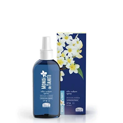 Image de Helan, Monoi de Tahiti Huile Corps Creme Solaire SPF 6, Crème avec Protection Basse, Lait Accelerateur Bronzage Emollient contre UVA et UVB Coco 150 ml Made in Italy