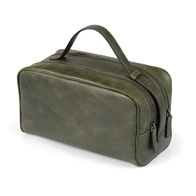 Image de Londo Sac de Voyage en Cuir véritable à Deux Compartiments Unisexe (Vert)