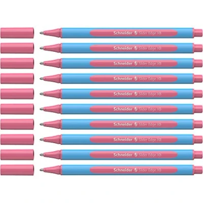 Image de Schneider Slider Edge Pastell XB Lot de 10 stylos à bille (pointe triangulaire avec largeur trait XB) rose