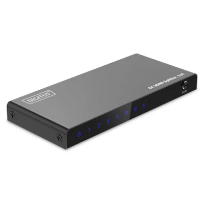Image de DIGITUS DS 55337 Séparateur HDMI 1x4 Entrée : 1 Port/Sortie 4 Ports UHD 4K/60 Hz HDTV 3840 x 2160p HDCP 2.2 HDR, Deep Color, Commutateur EDID, DTS, Dolby Digital, LPCM