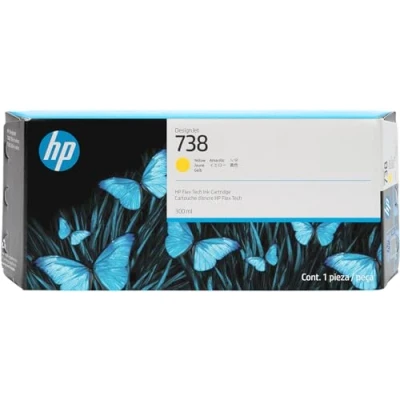 Image de HP 738 300 ml Yellow DesignJet Ink Cartridge Cartouche d&#039;encre 1 pièce(s) Original Rendement élevé (XL) Jaune