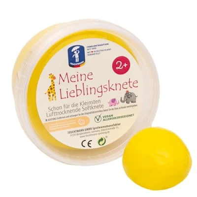 Image de Feuchtmann 628 1518 2 1 MEINE PATTE EDU Edition Pâte à modeler pour enfant Jaune 500 g séchante l&#039;air libre partir de ans