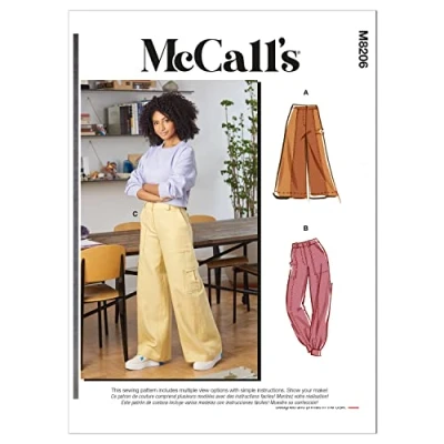 Image de McCall&#039;s Patterns M8206F5 Patron de Couture pour Pantalon Femme, Multicolore, F5 (16 18 20 22 24)