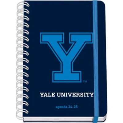 Image de Dohe Agenda Scolaire 2024 2025 Vue semaine, A5 (15x21 cm), Fermoir à anneaux et élastique, Espagnol Anglais, 4 Pages de Autocollants, Septembre Juin, Matériel Yale University Navy