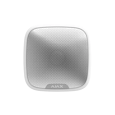 Image de Ajax AJSS Streetsiren sirène d&#039;extérieur sans Fil. Puissance sonore réglable de 85 à 113 DB. Couleur : Blanc.