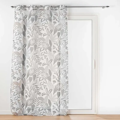 Image de douceur d&#039;intérieur, Voilage à Oeillets (140 x 280 cm) Tilda Blanc, Voile Sablé Imprimé