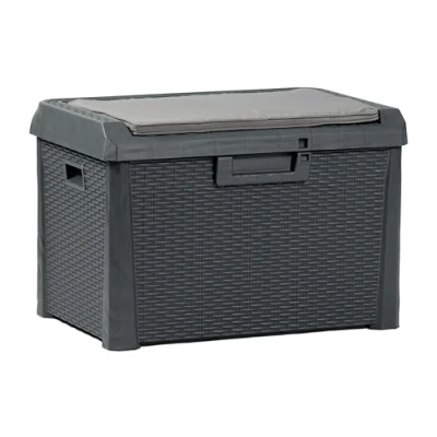 Image de Toomax Art. 170 Compact Box Santorini Malle de Rangement Résine Noir 73 x 50,5 49,5 cm
