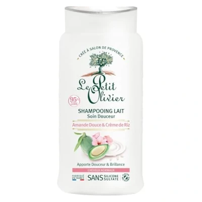 Image de LE PETIT OLIVIER Shampooing Lait Amande Douce &amp; Crème De Riz Cheveux Normaux 250Ml