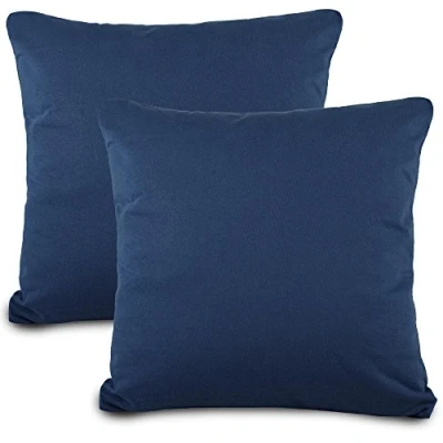 Image de aqua textil Classic Line Housse de Coussin Lot 2 Fermeture Éclair Coton 80 x cm Bleu foncé