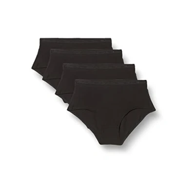 Image de Playtex Femme Midi Coton Bio Confortable X4 Culotte, Noir, 54 EU