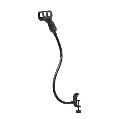 Image de DASNTERED support de microphone flexible en col cygne avec pince bureau, micro bureau réglable à 360, pour studio radiodiffusion, équipement diffusion direct, stations