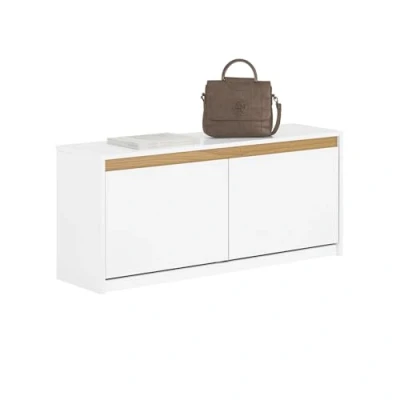 Image de SoBuy Banc de Rangement à Chaussures 2 Abattants, Meuble d&#039;Entrée, avec Un Compartiment Supérieur, pour Entrée, Salon, Chambre, 104x30x47 cm Blanc FSR171 W