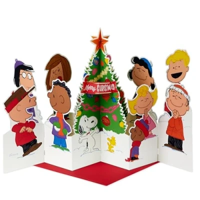 Image de Hallmark Carte de Noël 3D et pop up, Peanuts Comics, Charlie Brown, Snoopy, sapin