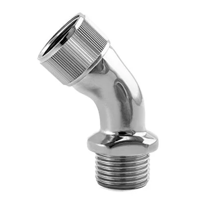 Image de QWORK Coude pour Douchette, Pièce en Angle Douchettes, Filetage Intérieur et Extérieur, Laiton Chromé, 1