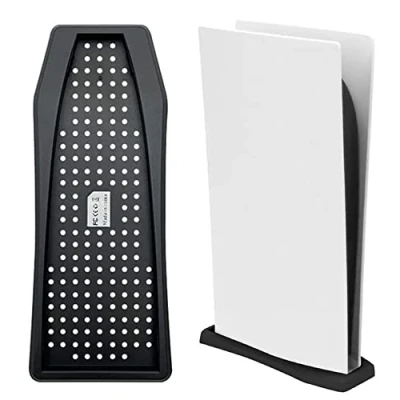 Image de KlsyChry Vertical Stand for PS5 Digital Edition Built in Cooling Vents Non Slip Feet Playstation 5 Game Console Dock (Black)