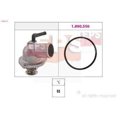 Image de EPS 1.880.157 Thermostat d&#039;eau 92 Made in Italy OE Equivalent OPEL: Zafira A, Astra G CC, Caravan, VAUXHALL: Mk4 CC